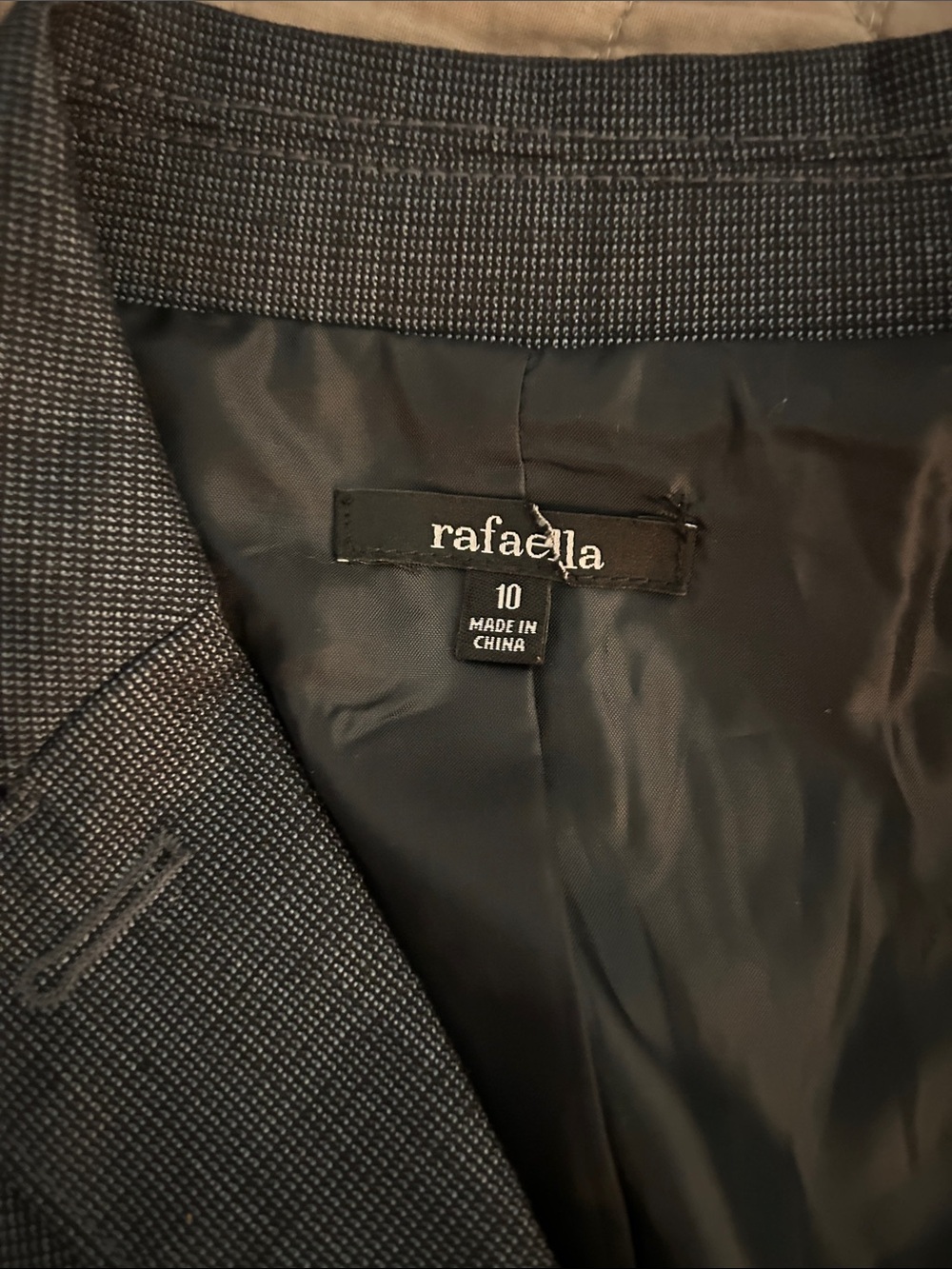 Rafaella Black Textured Blazer with Subtle Pattern
